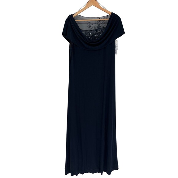 Patra Dress Women's Size 18 Navy Maxi Floral Beads Sequins Embroidery - Picture 1 of 8